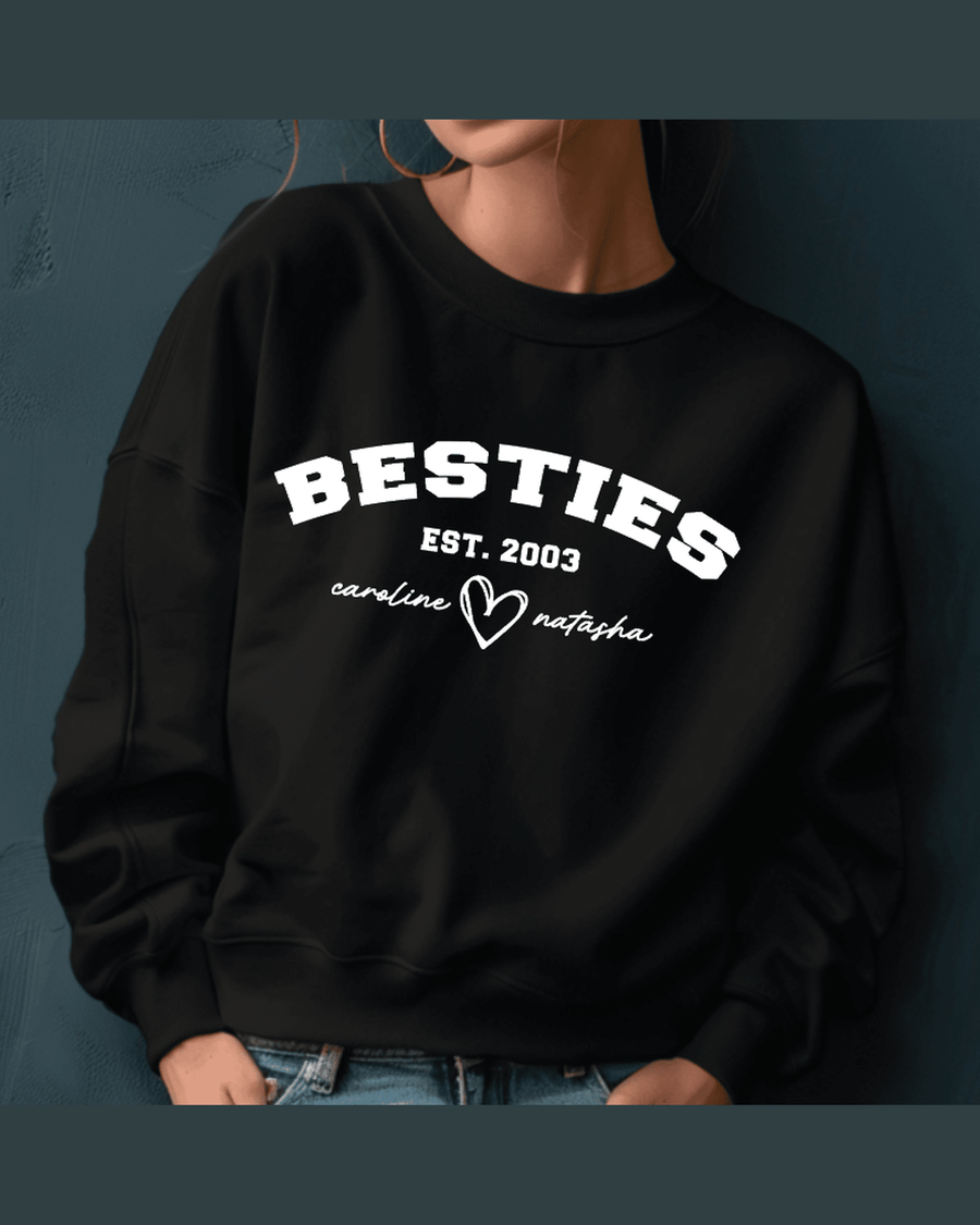 Custom Bestie Sweatshirt, Personalized Matching Hoodies & Cozy Apparel Gift — view 5