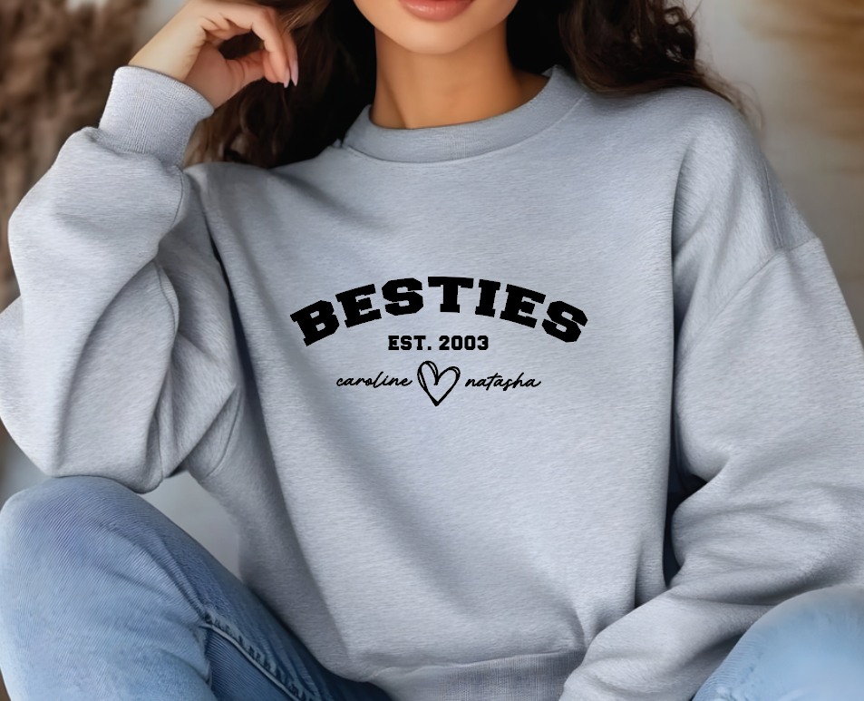 Custom Bestie Sweatshirt, Personalized Matching Hoodies & Cozy Apparel Gift