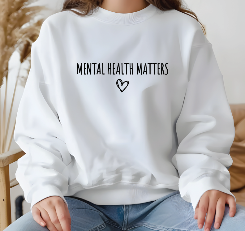 Mental Health Sweatshirt, Custom Crewneck Unisex Retro Style, Soft Comfortable Fabric