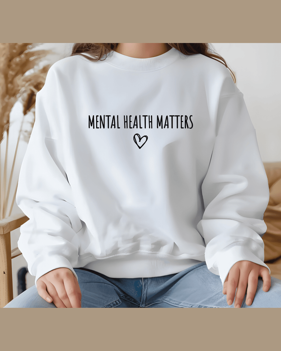 Mental Health Sweatshirt, Custom Crewneck Unisex Retro Style, Soft Comfortable Fabric