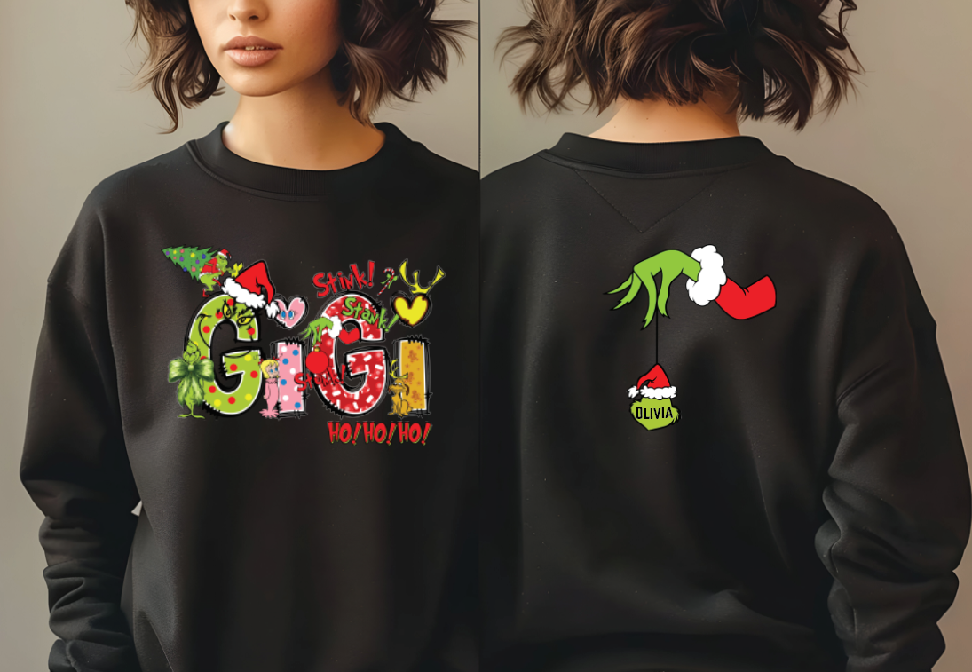 Custom Graphic Sweatshirt, Holiday Themed Hoodie With Personalized Apparel & Custom Name Shirt — view 2