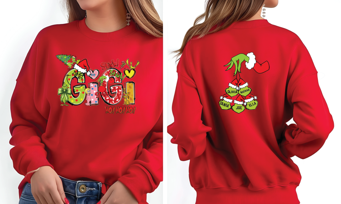 Custom Graphic Sweatshirt, Holiday Themed Hoodie With Personalized Apparel & Custom Name Shirt — view 4