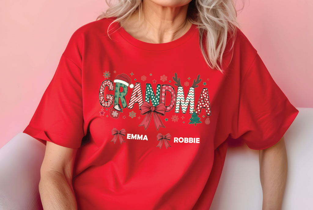 Custom Grandma Hoodie, Personalized Sweatshirt With Grandkids Name Tee, Soft Durable Fabric — view 3