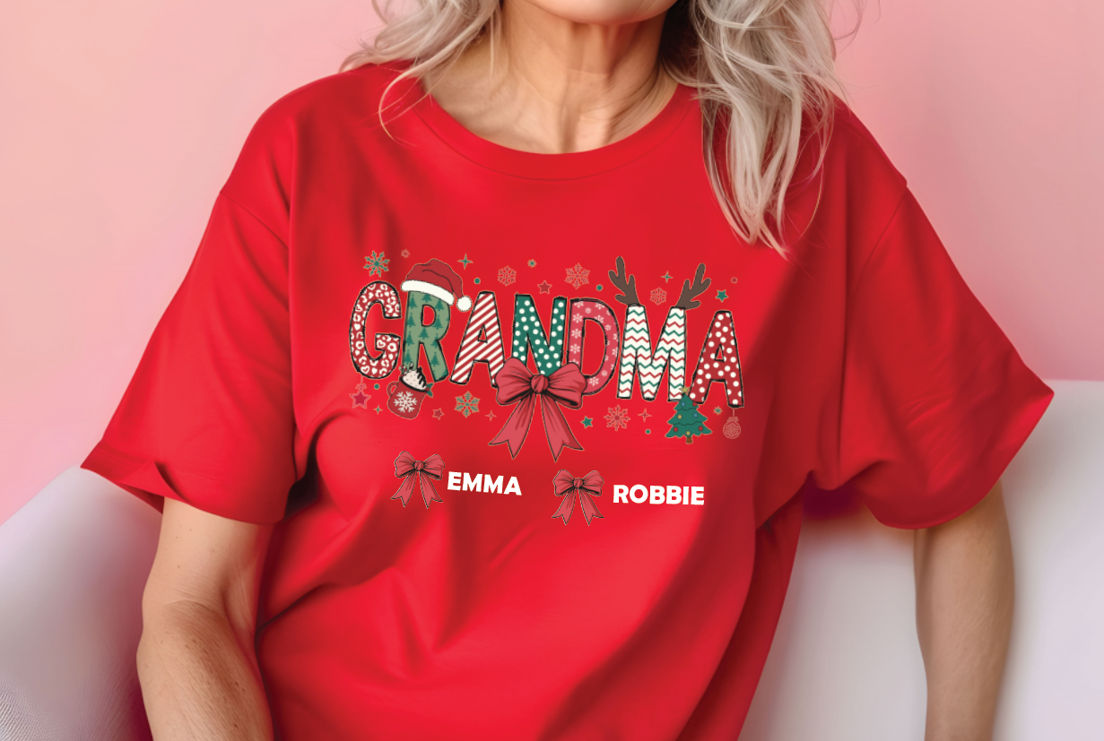 Custom Grandma Hoodie, Personalized Sweatshirt With Grandkids Name Tee, Soft Durable Fabric — view 3