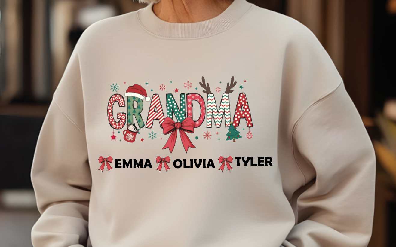 Custom Grandma Hoodie, Personalized Sweatshirt With Grandkids Name Tee, Soft Durable Fabric