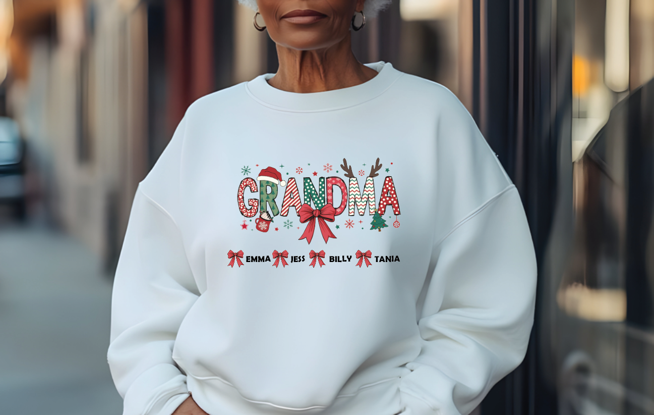Custom Grandma Hoodie, Personalized Sweatshirt With Grandkids Name Tee, Soft Durable Fabric — view 2
