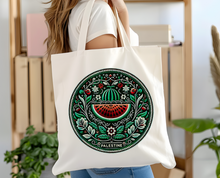 Watermelon Design Tote, Palestine Graphic Canvas Shopper Bag, Eco Friendly