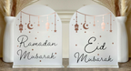 Eid Mubarak Table Signs, Premium Frosted Acrylic Decor for Islamic Celebration