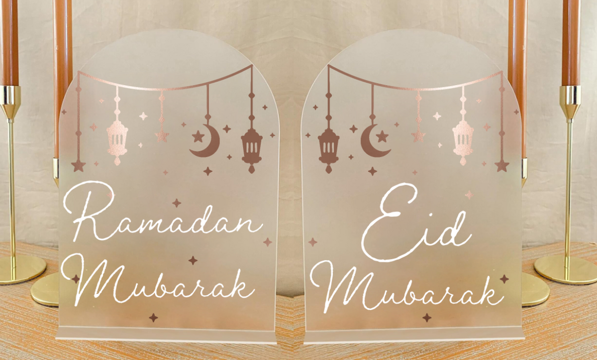 Eid Mubarak Frosted Acrylic Table Signs Home Decor