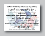 Ramadan Ashras Duas Magnet, Islamic Fridge Magnet, Spiritual Reminder & Eid Gift