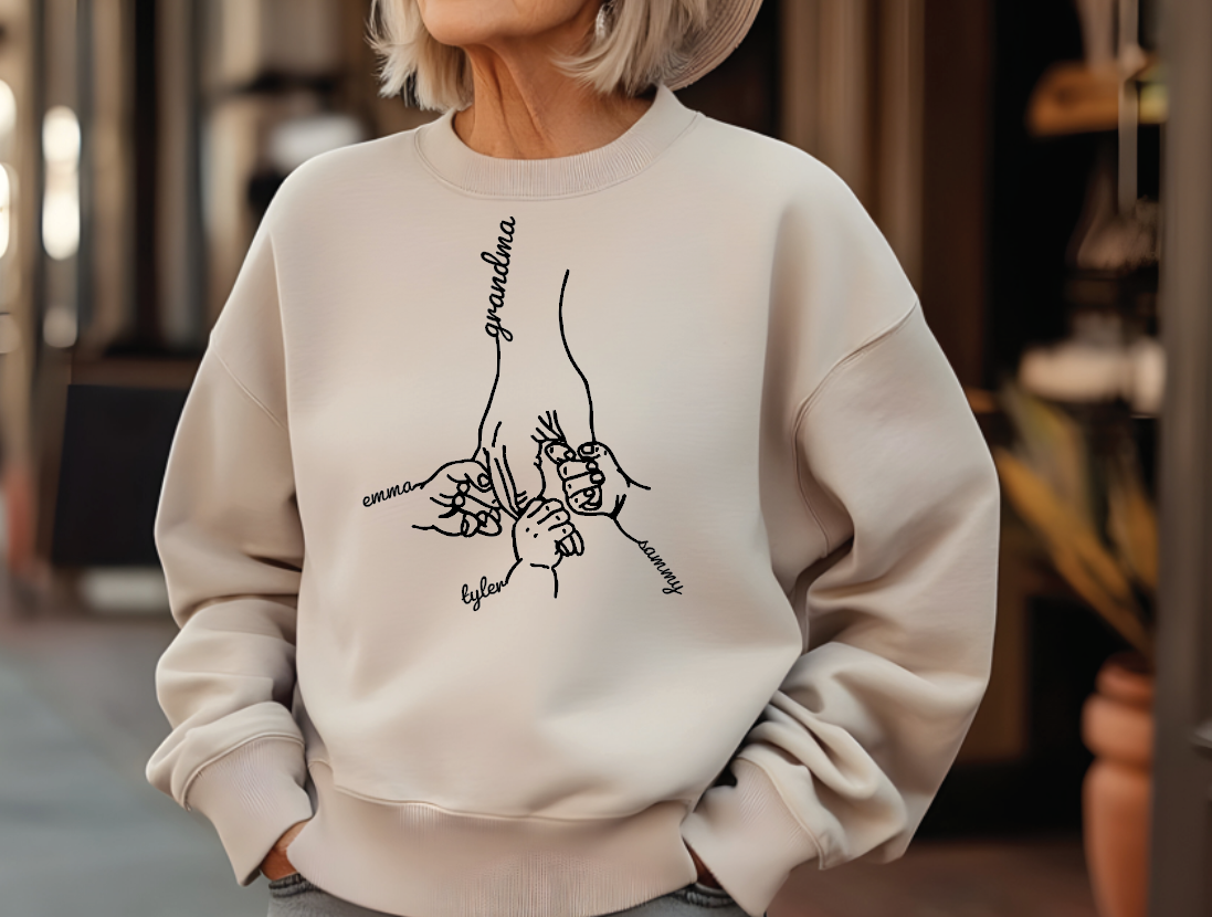 Custom Grandma Sweatshirt, Personalized Name Shirt, Cozy Soft Durable Fabric Gift — view 4