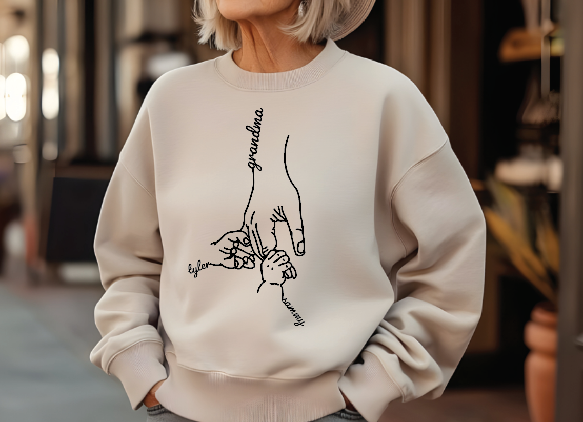 Custom Grandma Sweatshirt, Personalized Name Shirt, Cozy Soft Durable Fabric Gift — view 2