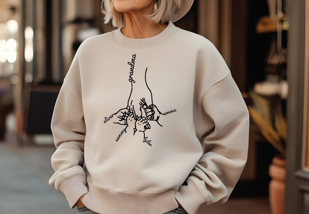 Custom Grandma Sweatshirt, Personalized Name Shirt, Cozy Soft Durable Fabric Gift — view 3