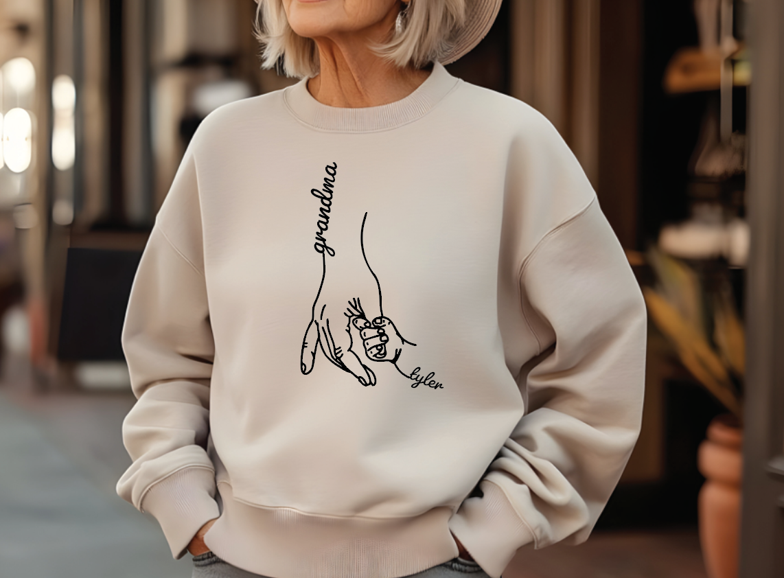 Custom Grandma Sweatshirt, Personalized Name Shirt, Cozy Soft Durable Fabric Gift