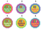 Custom Dholki Stickers, Personalized Mehndi Party Favors, Set of 20 — view 2