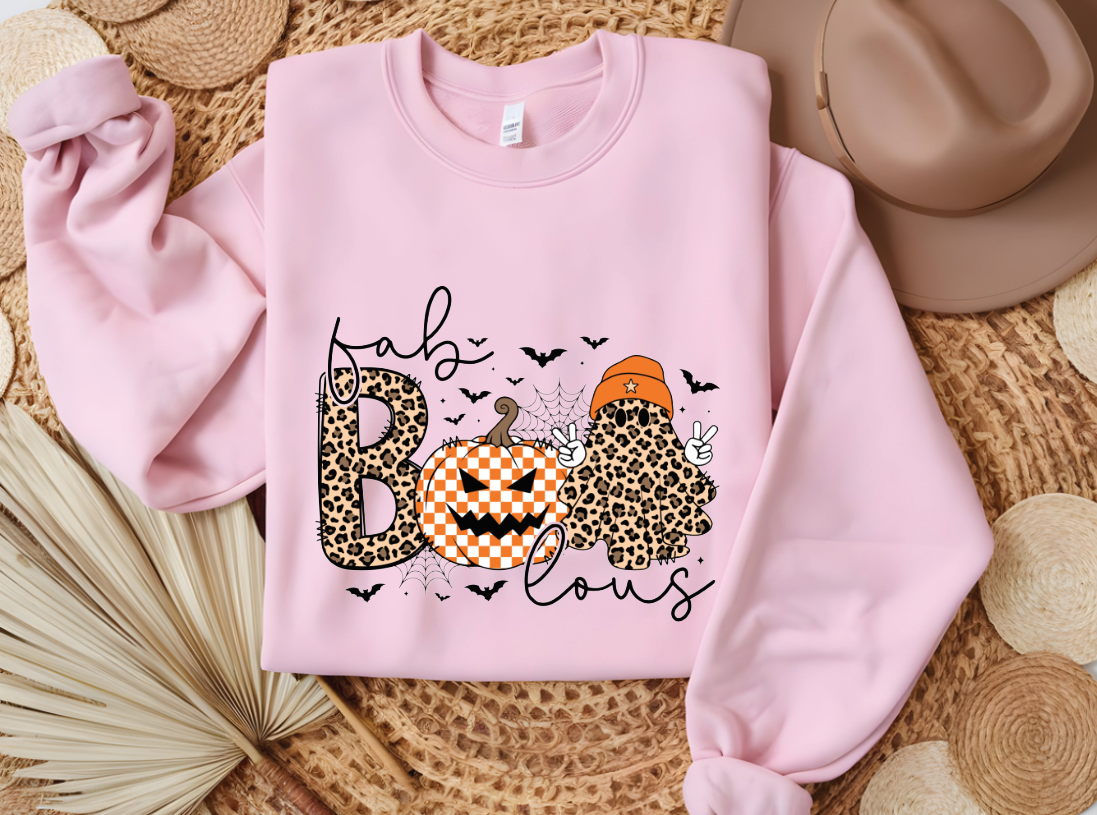 Custom Graphic Hoodie, Leopard Print Ghost Pumpkin Tee, Personalized Keepsake Gift — view 3