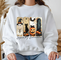Halloween Graphic Sweat Tee, Cozy Custom Sweater, Choose Colors Hoodie