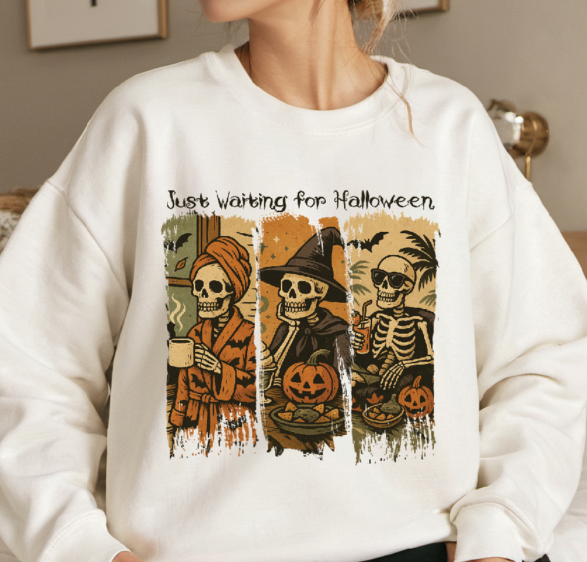 Custom Graphic Hoodie, Personalized Halloween Skeleton Shirt With Soft Durable Fabric