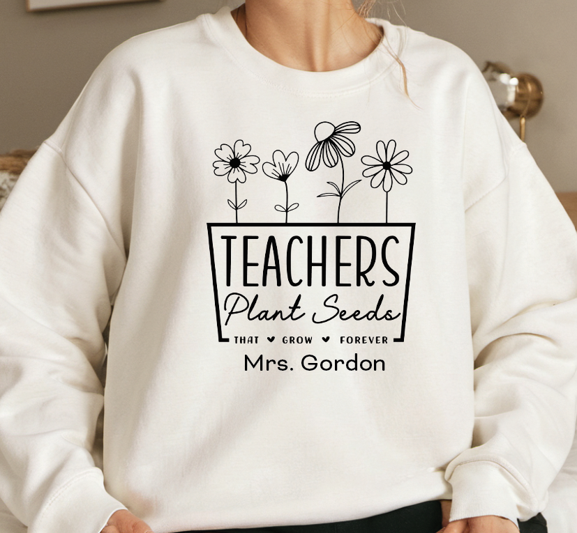 Custom Crew Neck Hoodie, Personalized Sweatshirt With Embroidered Design, Soft Durable Fabric