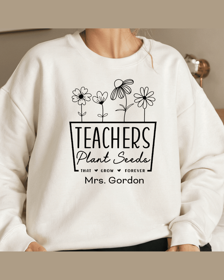 Custom Crew Neck Hoodie, Personalized Sweatshirt With Embroidered Design, Soft Durable Fabric