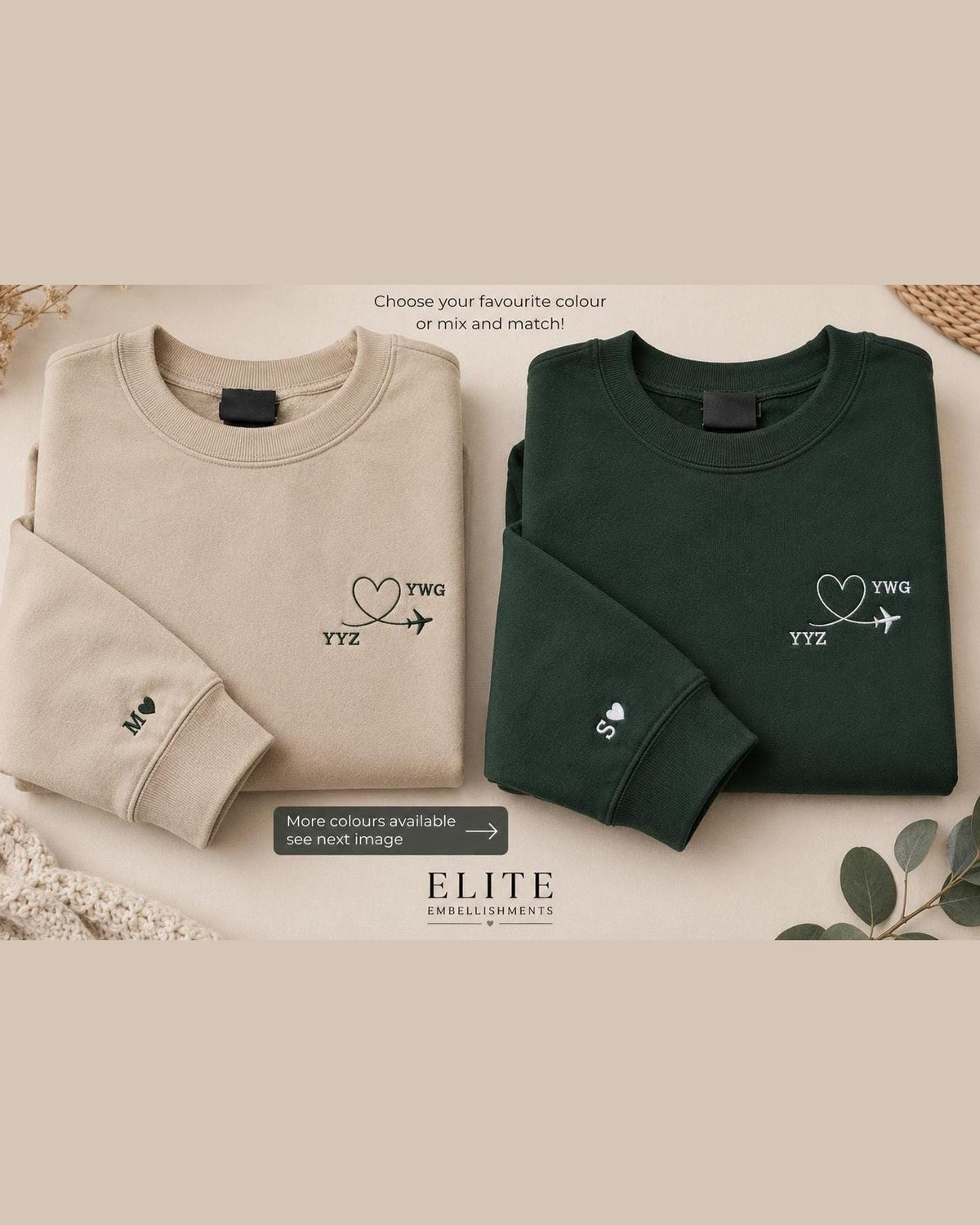 Personalized Airport Code Embroidered Sweatshirt & Hoodie