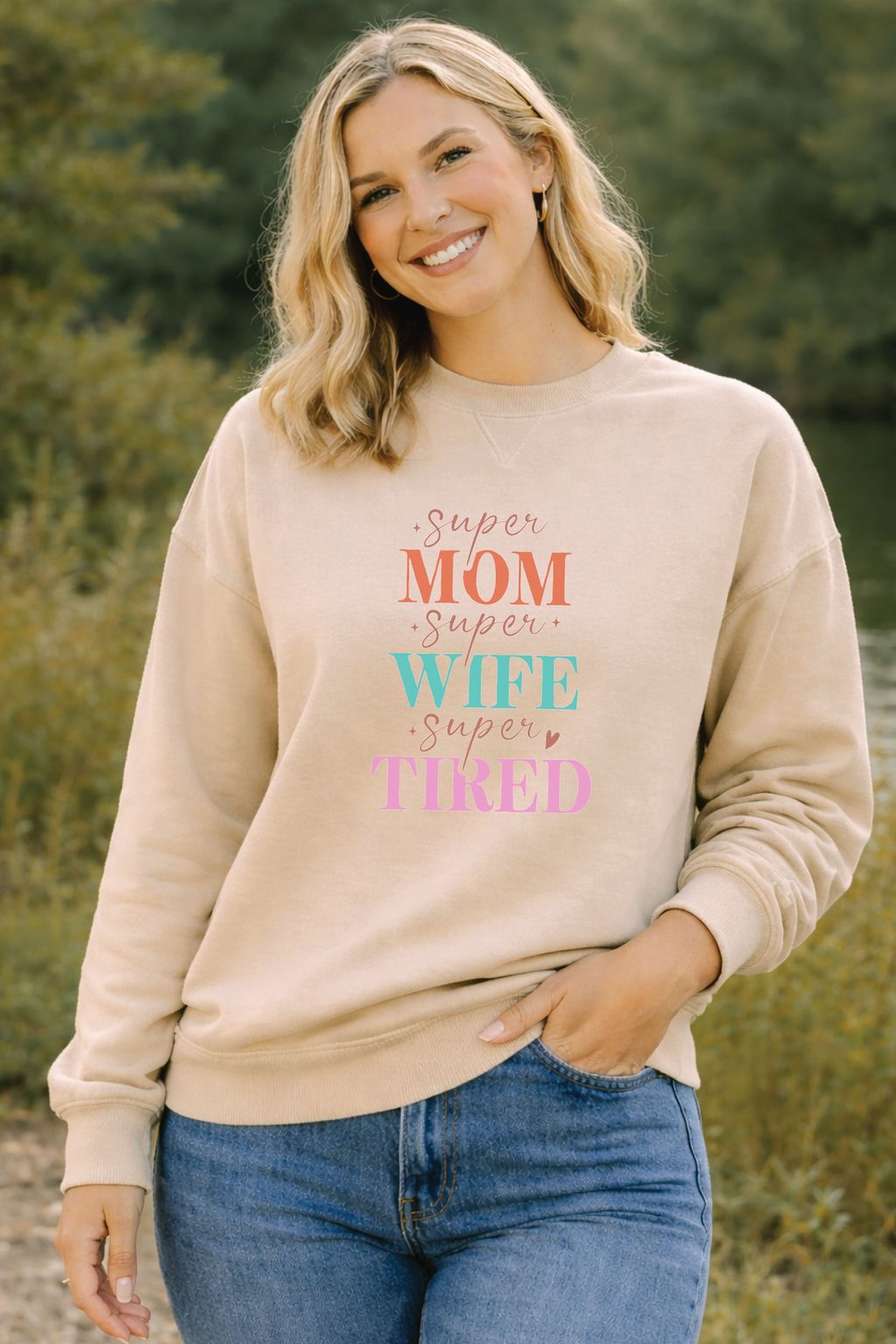 Sand Mom Wife Tired sweatshirt – neutral mom crewneck gift Canada