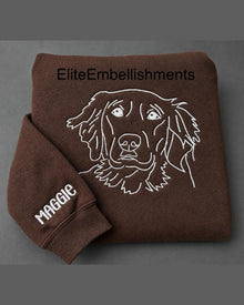 Custom Pet Portrait Embroidered Hoodie & Sweatshirt