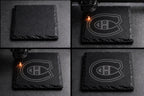 Montreal Canadiens Slate Coaster, Engraved Hockey Stone Coaster — view 3