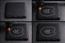 Montreal Canadiens Slate Coaster, Engraved Hockey Stone Coaster — view 3