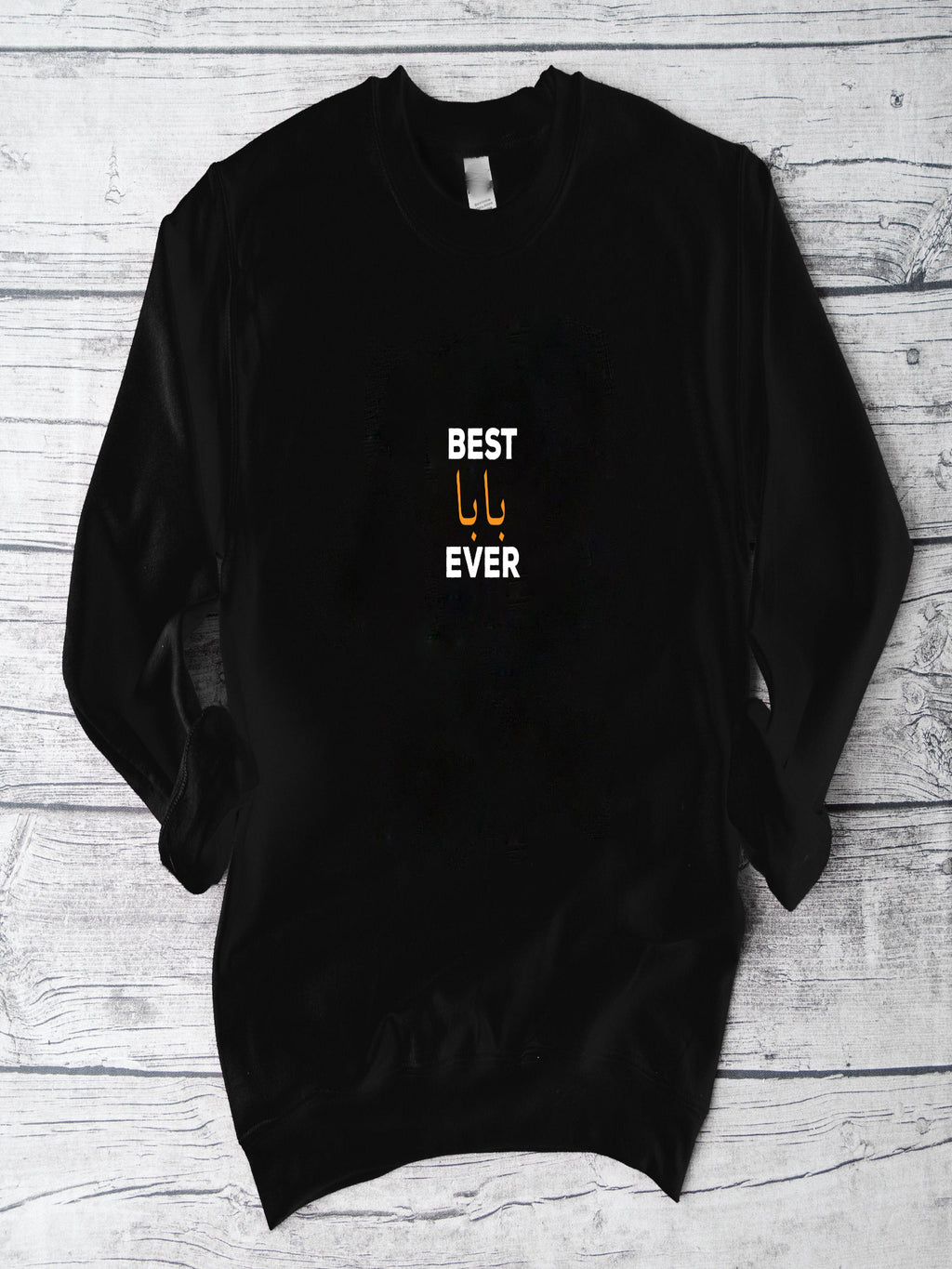 A black sweatshirt with the text "BEST LESS THAN EVER" printed on it.