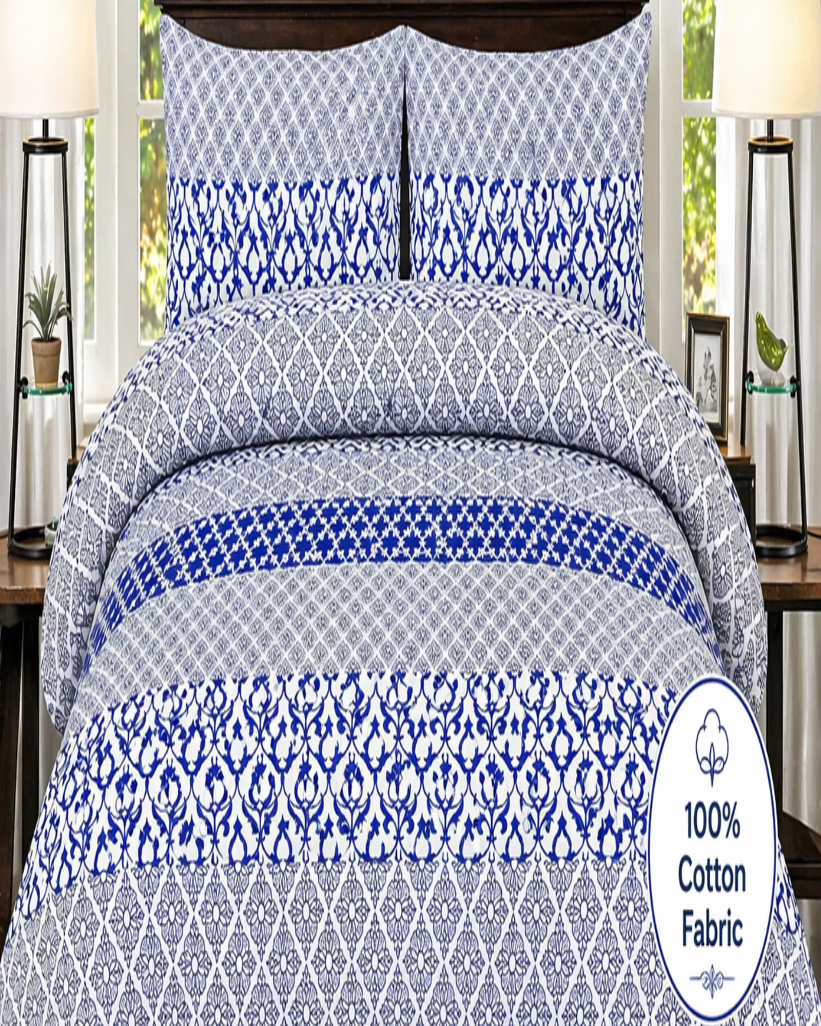 Cotton Bedding Set, Classic Stripe Sheets, Soft Breathable Bed Linen — view 2