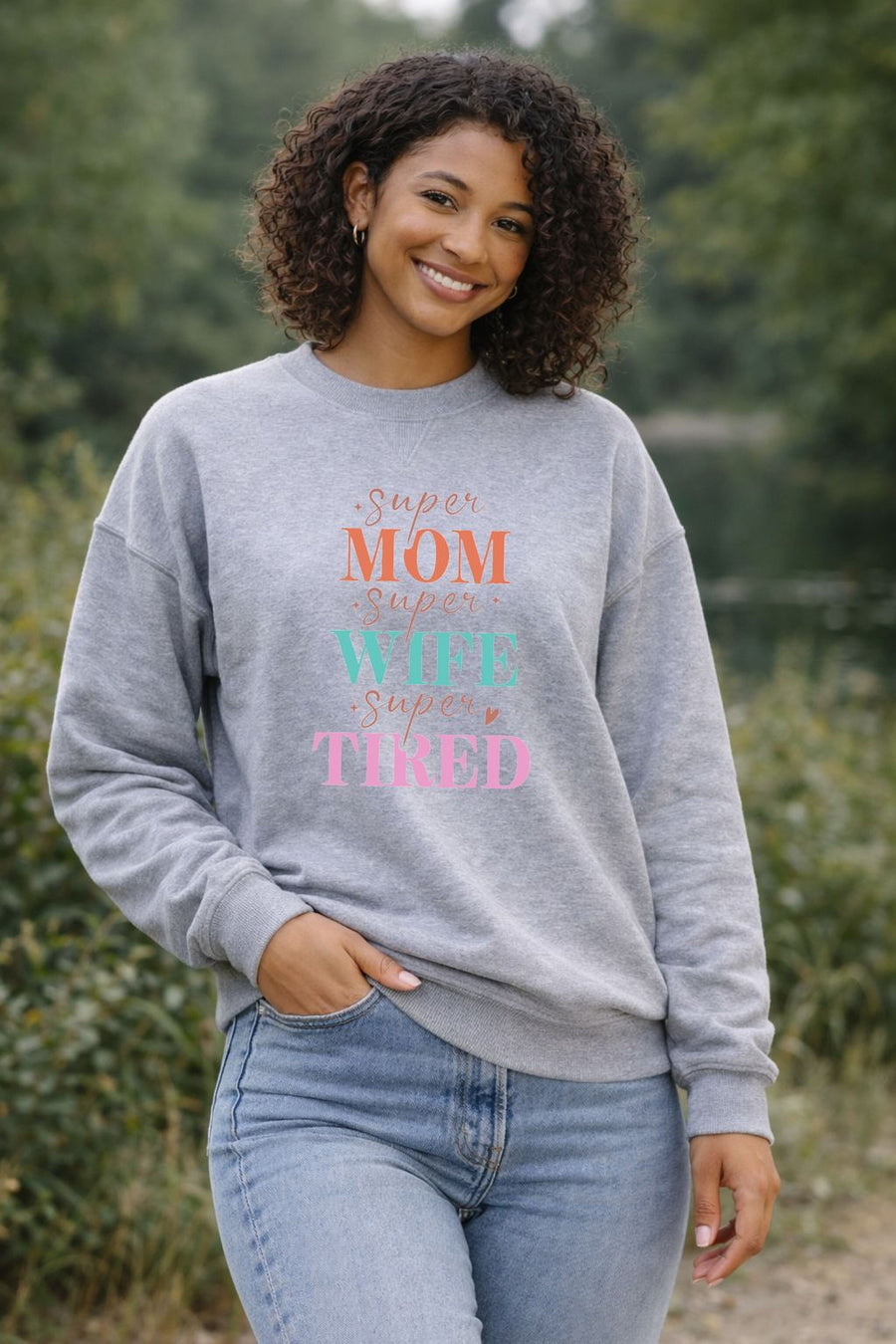 Grey Mom Wife Tired sweatshirt – comfortable mom crewneck gift Canada
