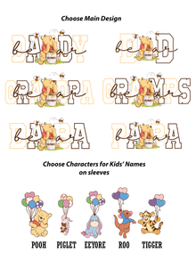 Personalized PAPA Bear sweatshirt with custom sleeve names