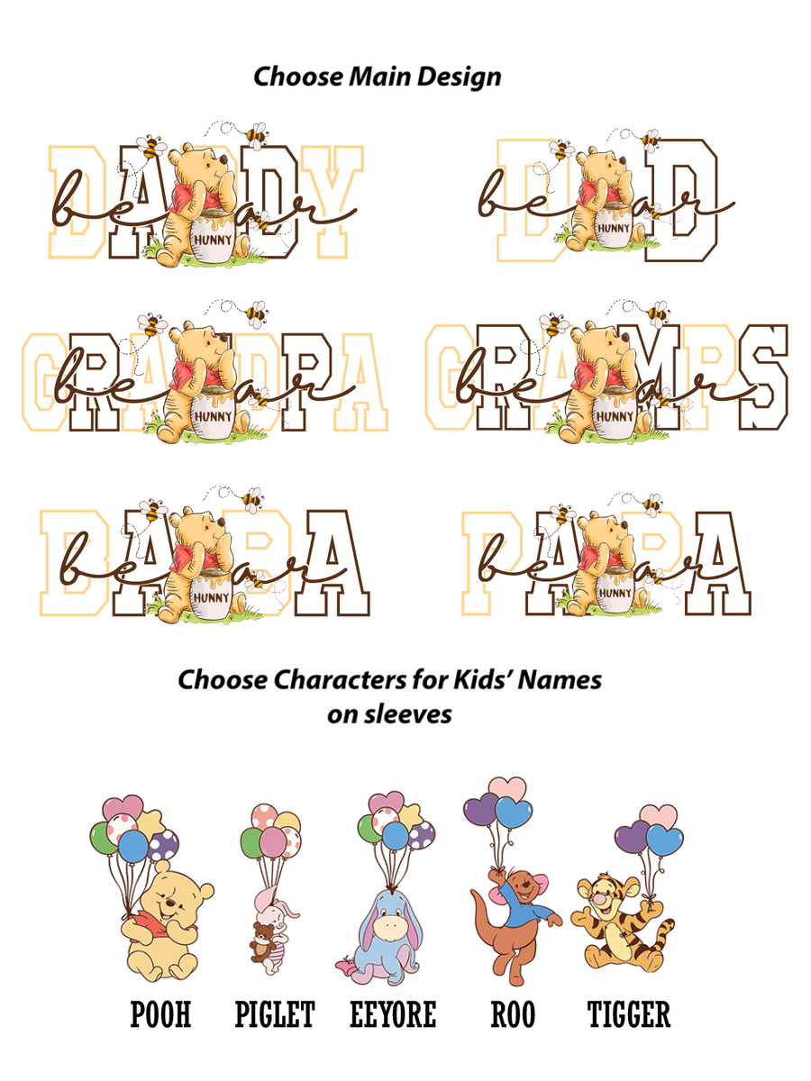 Personalized PAPA Bear sweatshirt with custom sleeve names