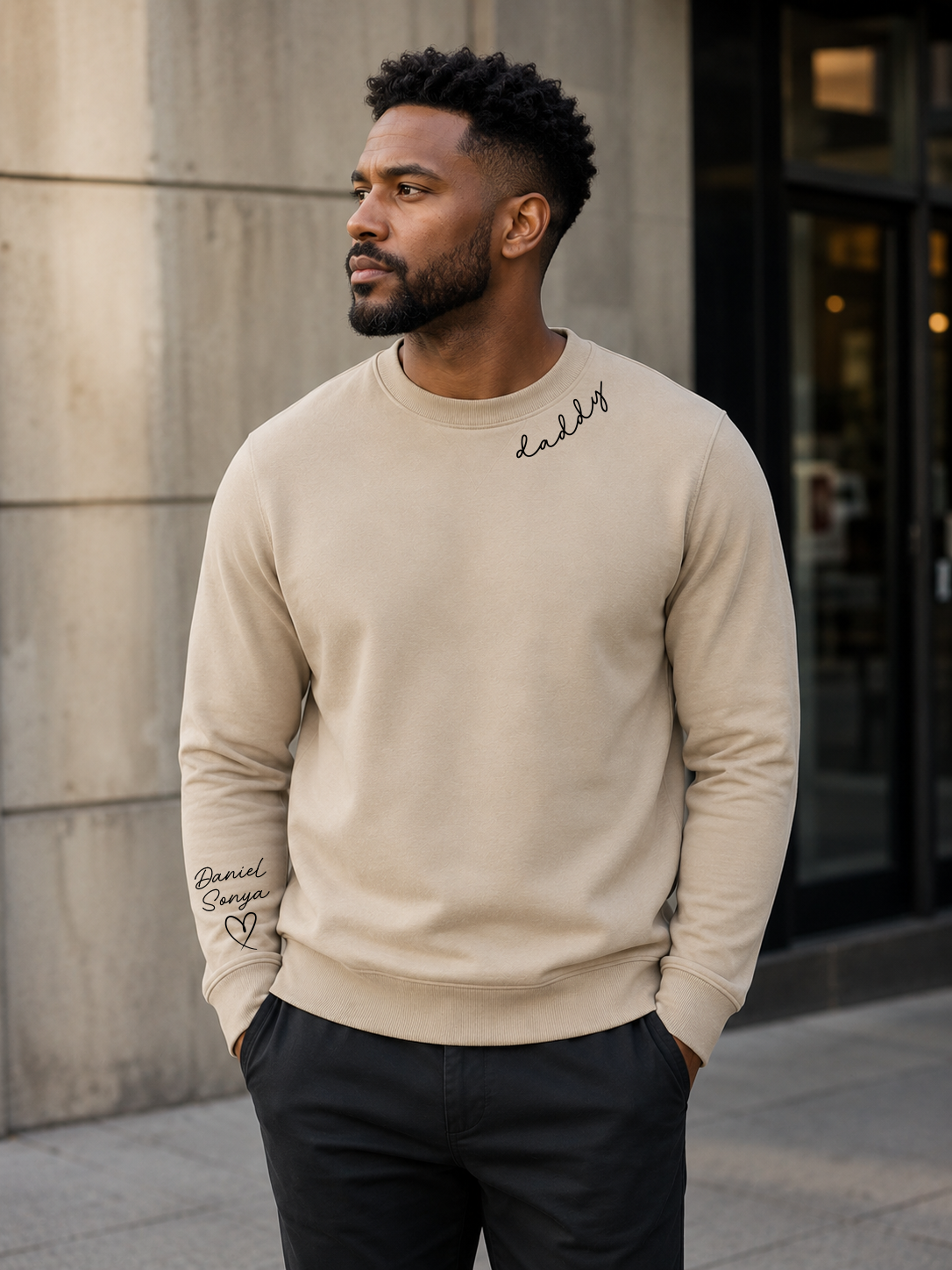 Custom Minimalist Daddy, T-Shirt, Crewneck, Hoodie — view 3