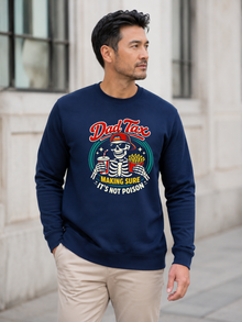 Retro dad tax sweatshirt with skeleton graphic