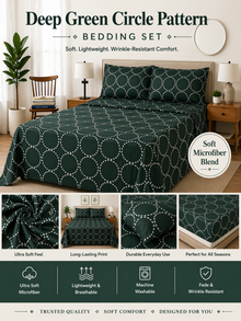 Emerald Circle Microfiber Bedding Set, Bold Modern Sheets