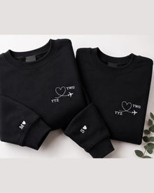 Personalized Airport Code Embroidered Sweatshirt & Hoodie
