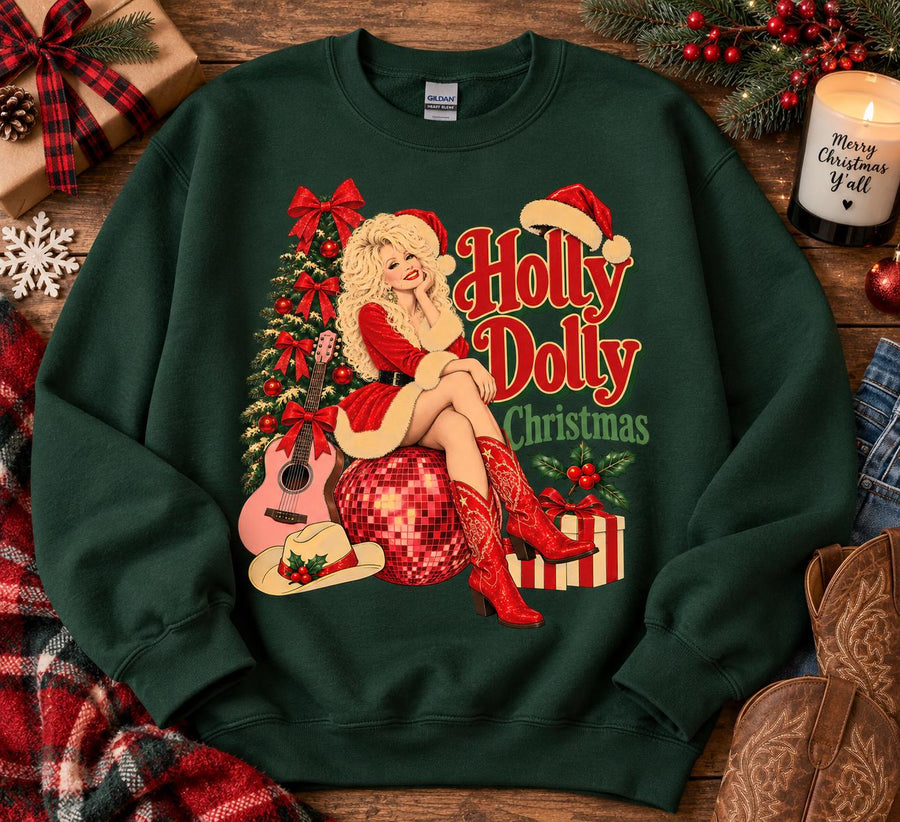 Holly Dolly Western Christmas Shirt & Sweatshirt