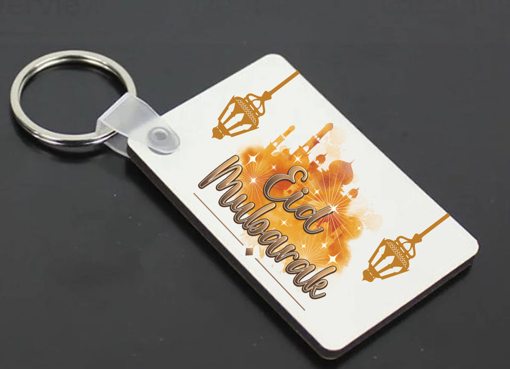 Eid Greeting Key Chain, Custom Islamic Acrylic Calligraphy Charm Gift