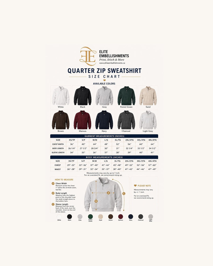 Personalized Arabic Name Embroidered Quarter Zip