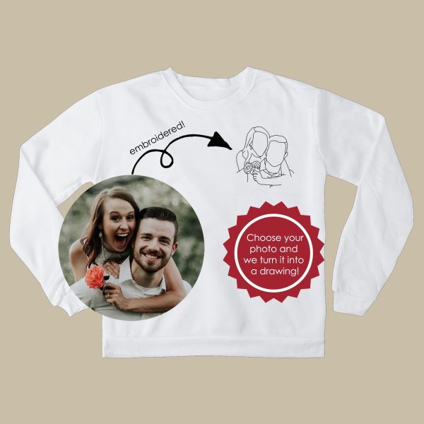 Embroidered Sweatshirt, Custom Pocket Portrait, Premium Quality — view 2