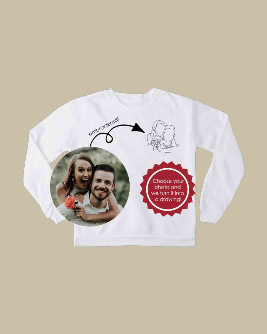 Embroidered Sweatshirt, Custom Pocket Portrait, Premium Quality — view 2