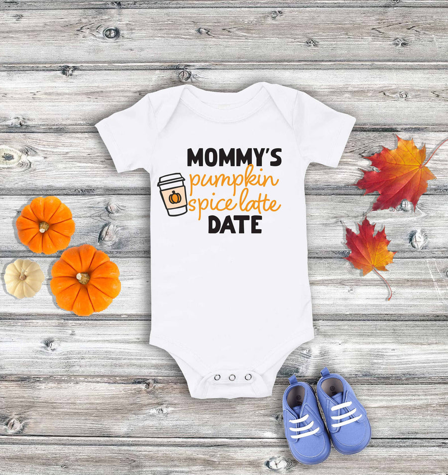 Baby Onesie: Pumpkin Spice Latte Design - Fall Themed Cotton Bodysuit
