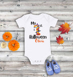 First Halloween Baby Onesie - Custom Name Pumpkin Design