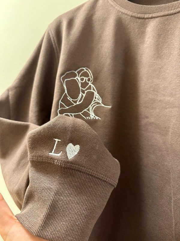 Embroidered Sweatshirt, Custom Pocket Portrait, Premium Quality — view 4