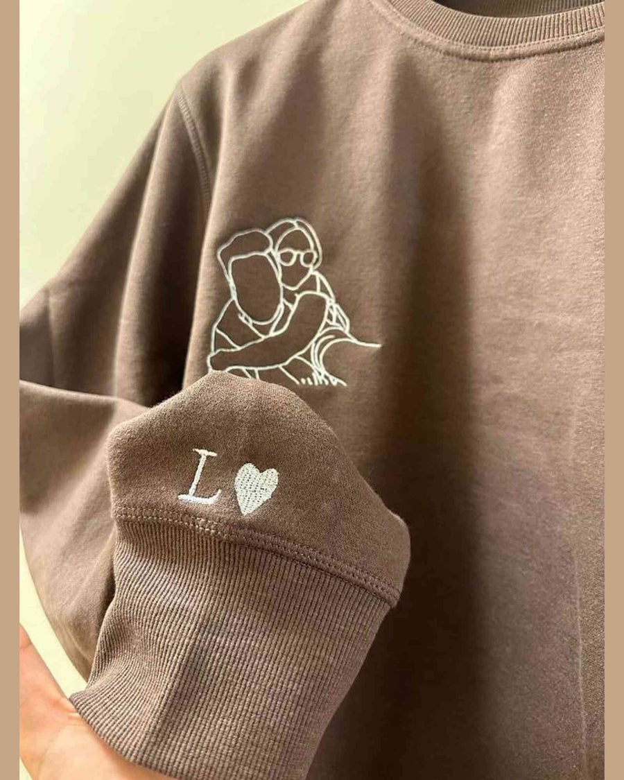Embroidered Sweatshirt, Custom Pocket Portrait, Premium Quality — view 4