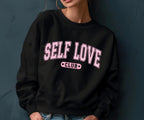 Self Love Club Sweatshirt, Premium Valentines Sweater, Soft Cotton Pullover — view 2