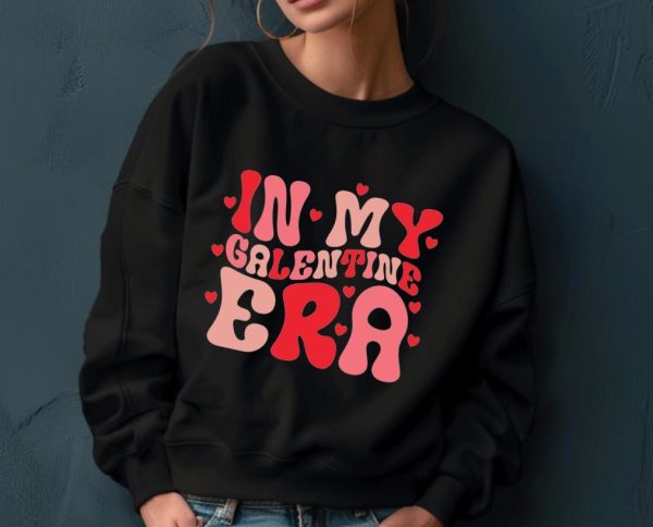 Valentine Sweatshirt, Cute Galentine Hoodie For Women, Soft Cotton Pullover — view 2