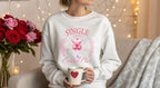 Valentine Sweatshirt, Single Babes Cocktail Club Cozy Cotton Holiday Top — view 3